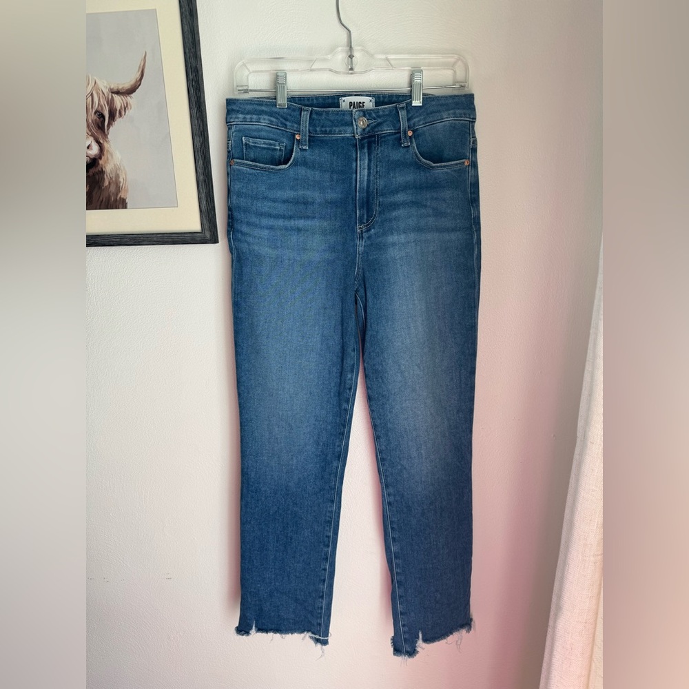 PAIGE Blue Cropped Jeans - Picture 3 of 9